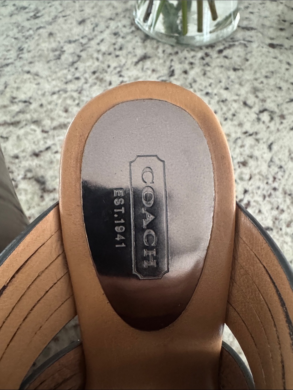 COACH Bristol Women's Silver/Chrome Metallic Strappy Slide Wedges SZ 6.5 - Picture 2 of 10